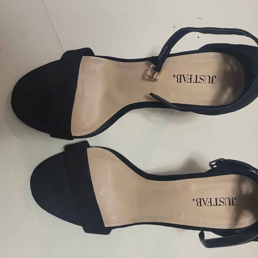 Justfab trae heels wide width 9